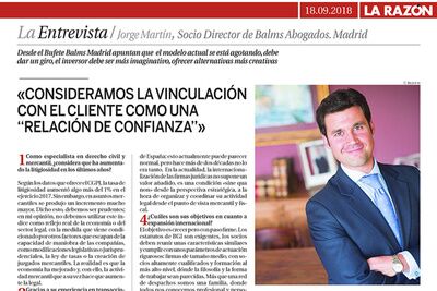 Entrevista a Jorge Martín Losa para La Razón